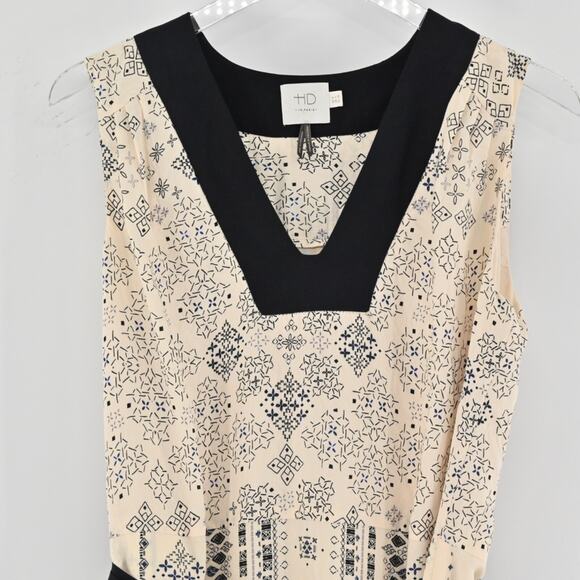 Anthropologie Womens Even Tide Shift Dress Size 4 HD IN PARIS Ivory Boho Print - Picture 3 of 12